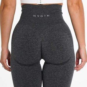 NVGTN Grey Speckled Contour Seamless Workout Leggings Training Womens Size Small
